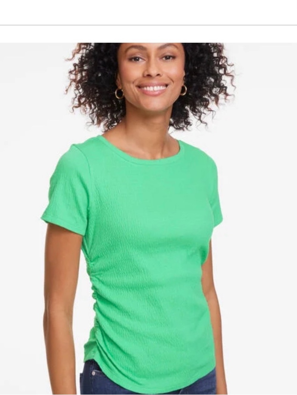 Worn once, spearmint green crinkle short sleeve tee
